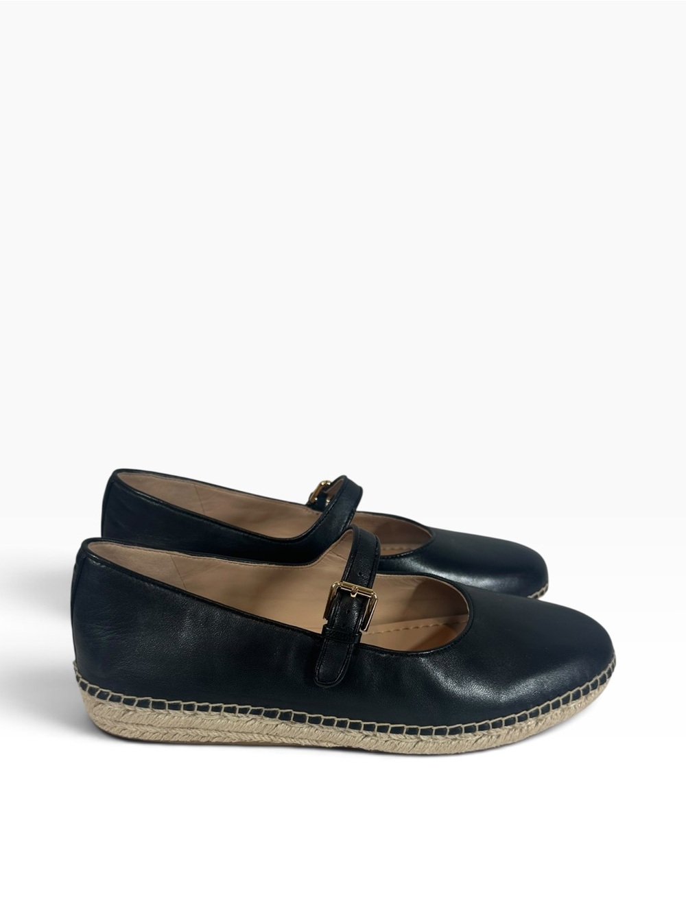 COLE HAAN Women’s 8.5 Cloudfeel Asbury black leather Mary Jane Espadrilles